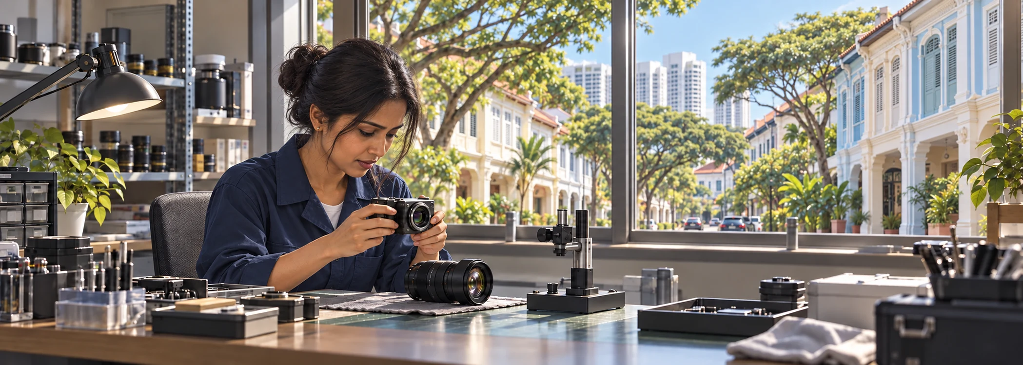 Application illustration of cameras and precision optical components in Singapore