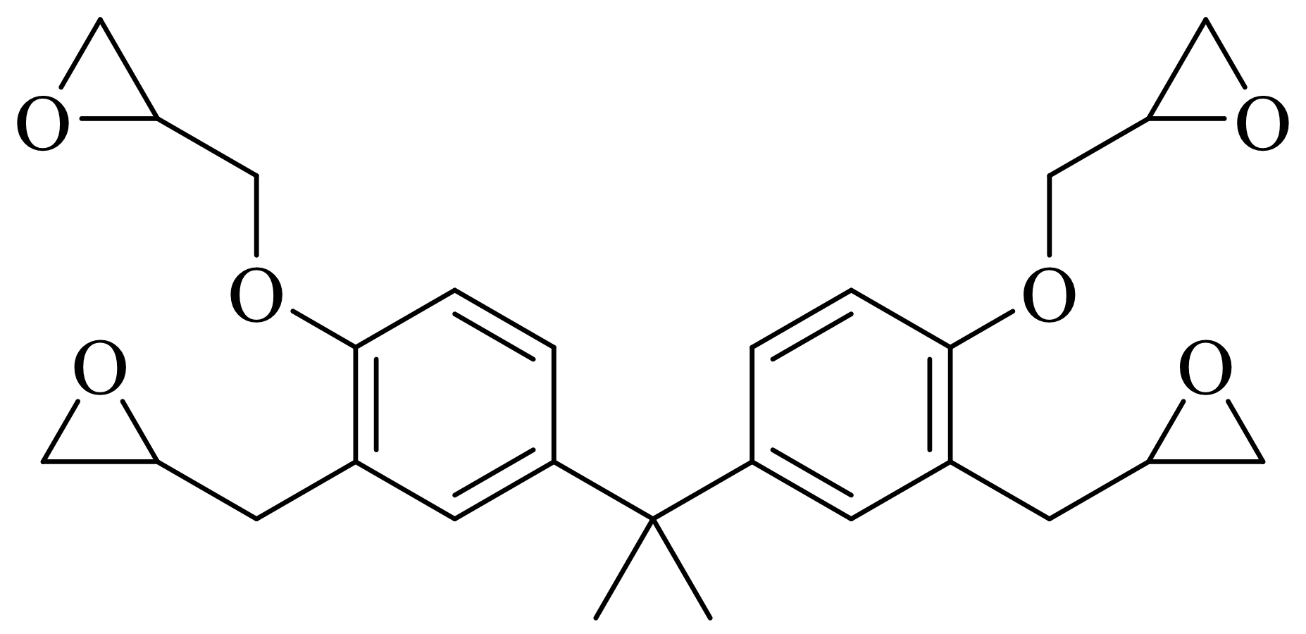 YW-614 · 四官能双酚 A 环氧树脂 · 所提供产品手册中的结构